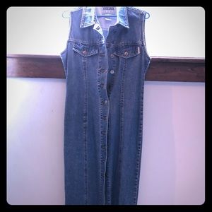 Long button up jean dress